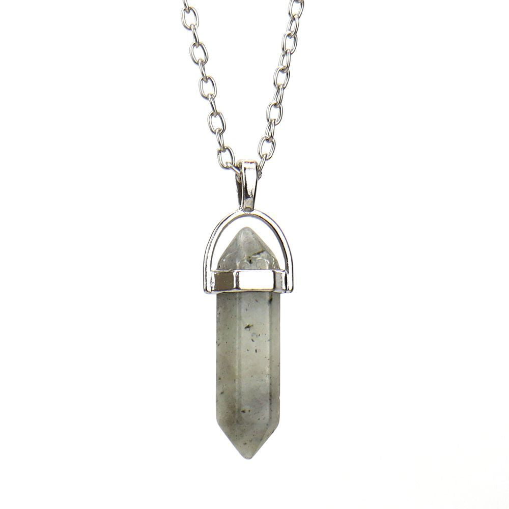 Agate Synthetic Crystal Hexagon Prism Soul Pendants