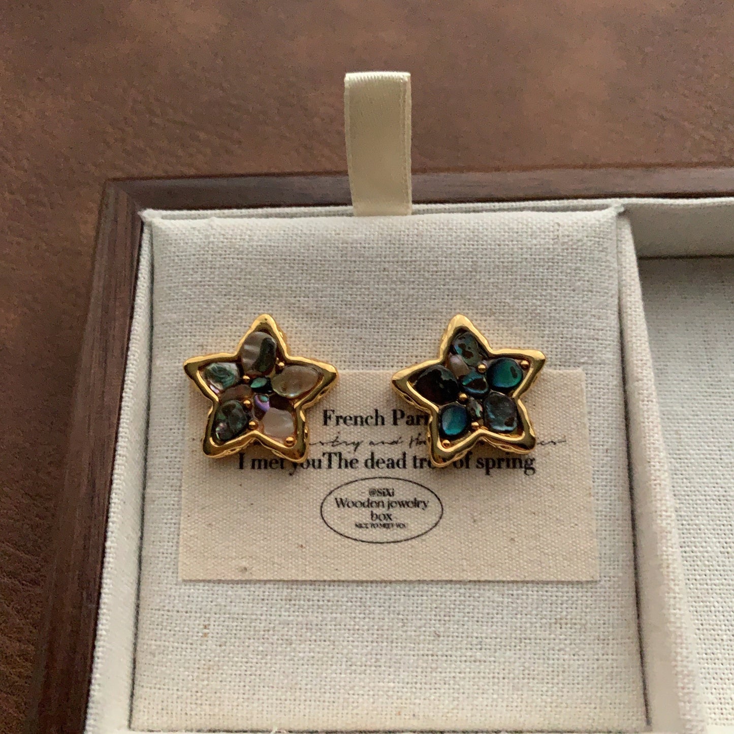 Colorful Fritillary Butterfly Stars Heart Elegant Retro Light Luxury Stud Earrings