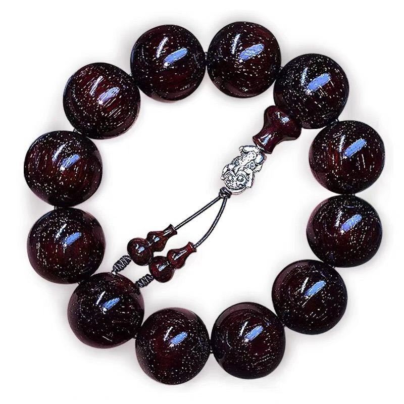 Men's Rosewood Imitation Star Crafts Nanmu Black Buddha Beads Bracelet