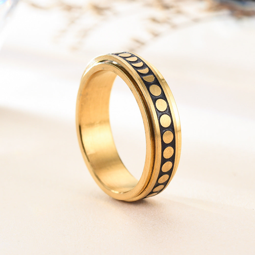 Dot Titanium Steel Can Be Rotatable Rings
