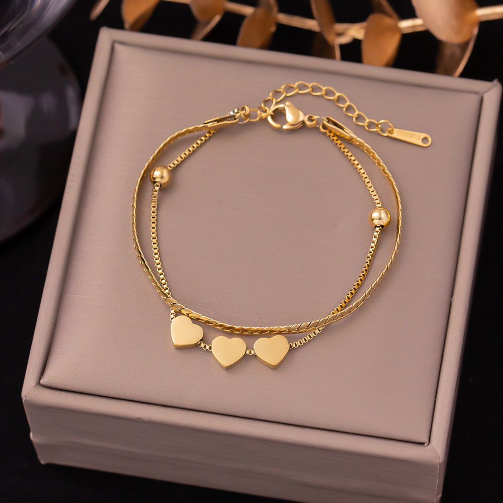 Women's Commuter Titanium Steel Light Luxury Couple Bracelets
