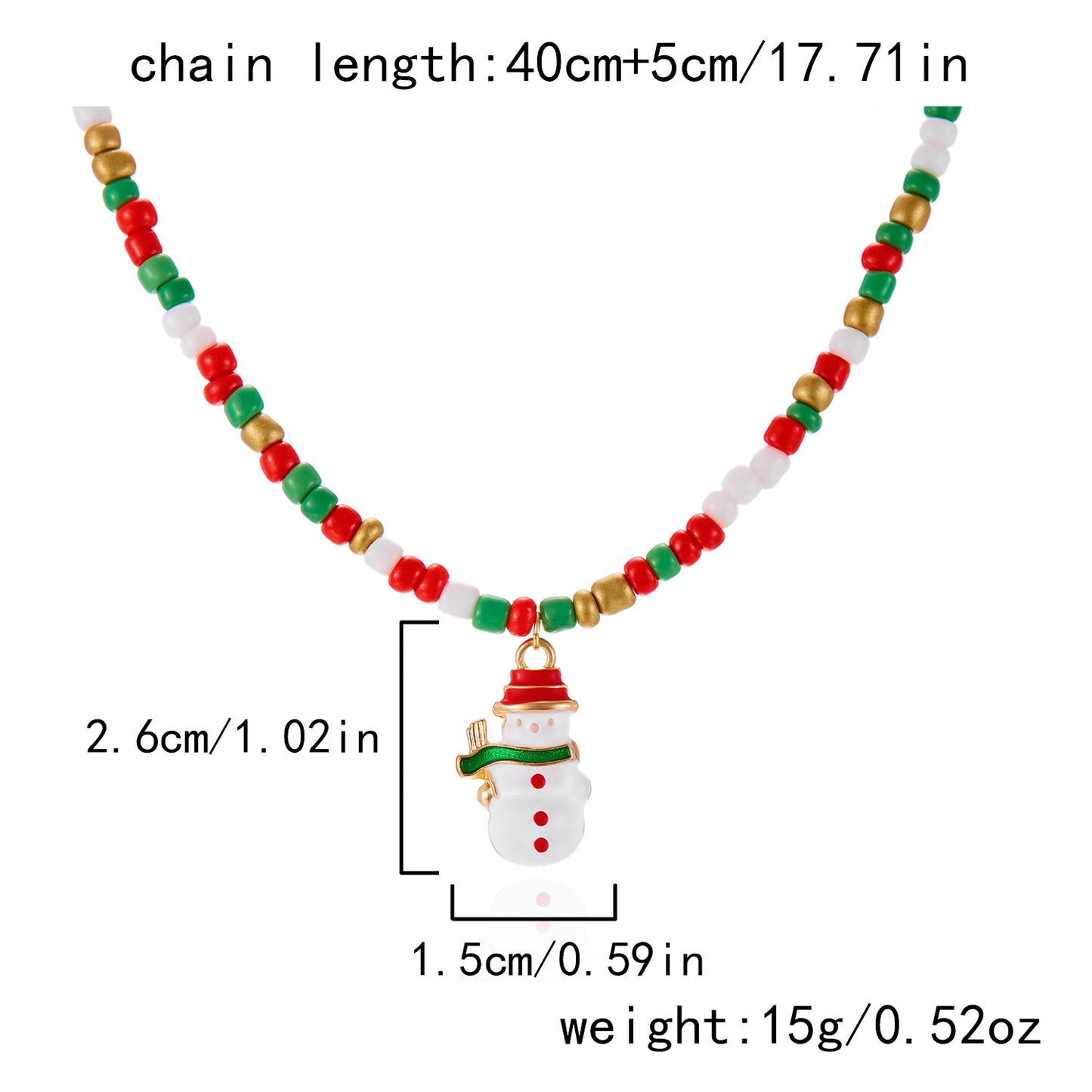 Christmas Colorful Bead Cute Cartoon Dripping Oil Necklaces