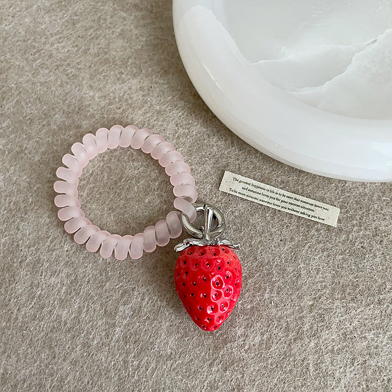Sweet Cute Red Artificial Strawberry Ear Female Exaggerated Unique Necklace