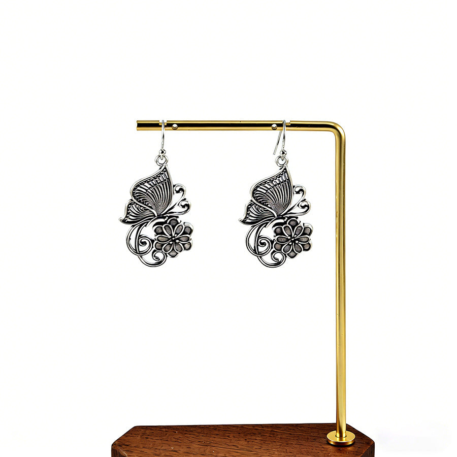 Women's Style Love Of Butterfly Hollow Drop-shaped Personality Frog Elegant Minority Earrings