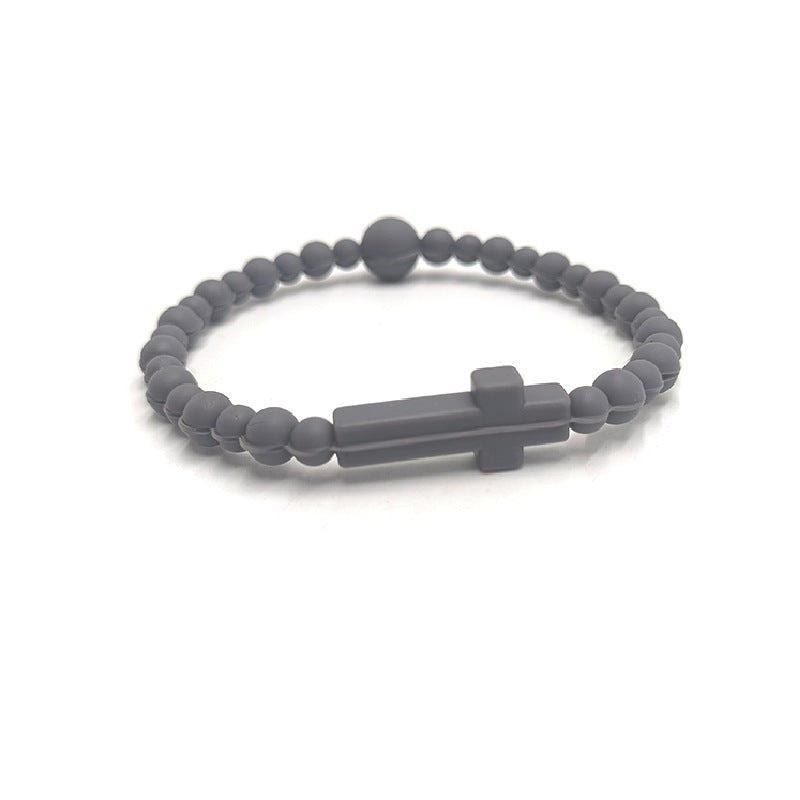 Fashion Macaron Color Series Cross Silicone Simple Bracelet
