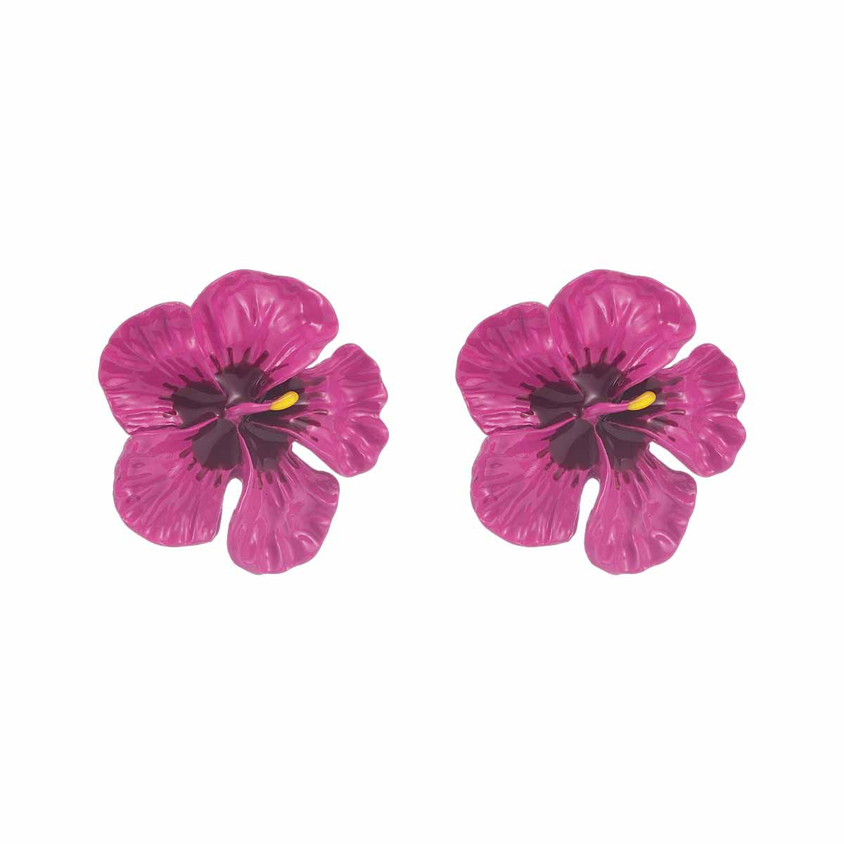Women's Vacation Style Enamel Color Flower Pearl Light Luxury High-grade Earrings