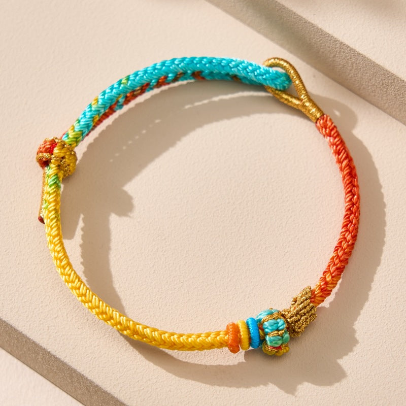 Women's & Men's Seven Braid Rope Successfully Landed Gold List Title Wearable Dragon Bracelet