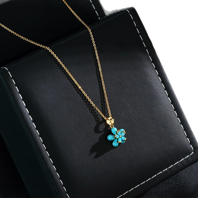 Live Studio Blue Fresh Summer Ice Flower Necklace