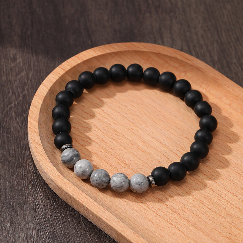 Men's Natural Volcanic Rock Snowflake Stone Beads Vintage Bracelets