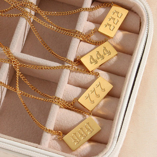 Women's Special Interest Light Luxury Angel Digital Stainless Necklace