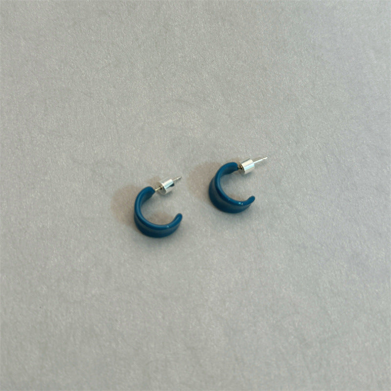 Simple Round Enamel Type Ear Candy Earrings