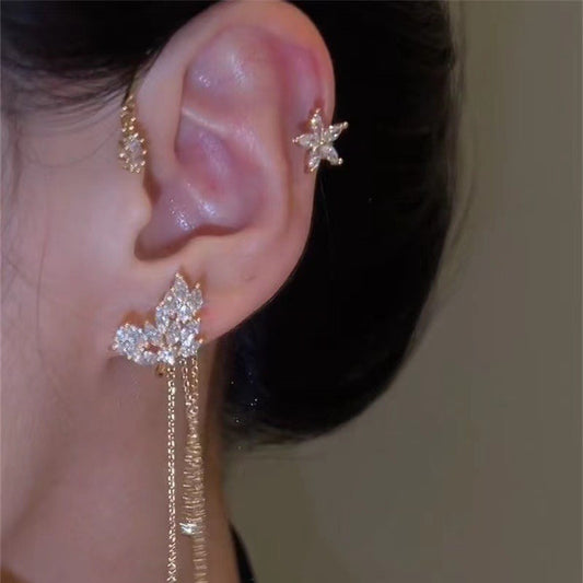 Ornament Star Tassel Light Luxury Minority Earrings