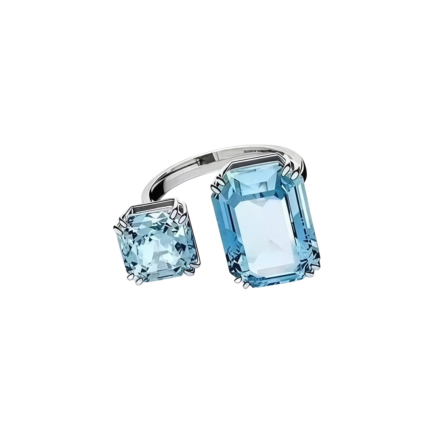Simple Square Diamond Open Elegant High Sense Rings