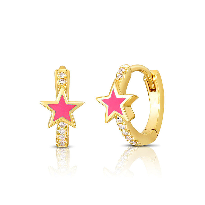 Sier Needle Fashion Simple Heart-shaped Geometric Ear French Stud Earrings