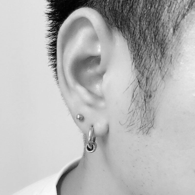 Women's & Men's Hipster Titanium Steel Round Korean Style Personality Simple Earrings