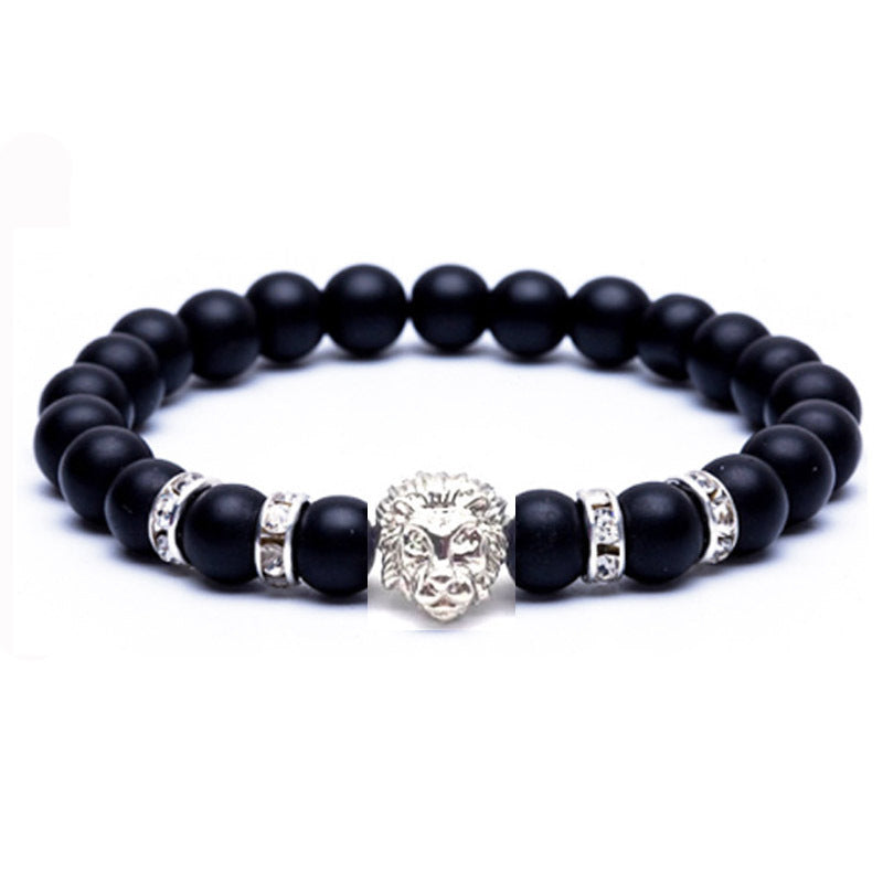 Ornament Fashion Lava Stone Lion Beaded Bracelets