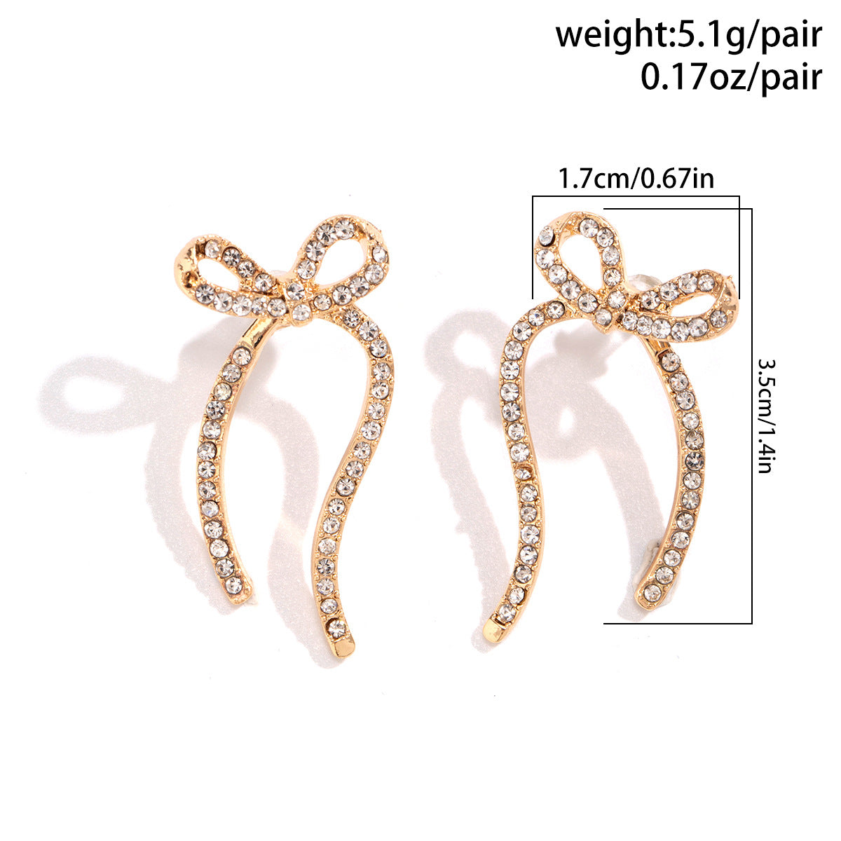 Women's Bow Metal Ribbon Knotted Snake Bones Earrings