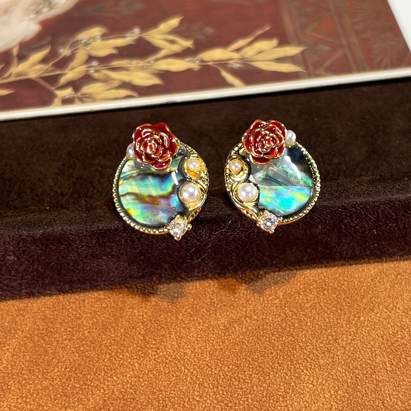 Women's Abalone Shell Series Gold Plated Environmental Protection Fashion French High-grade Earrings