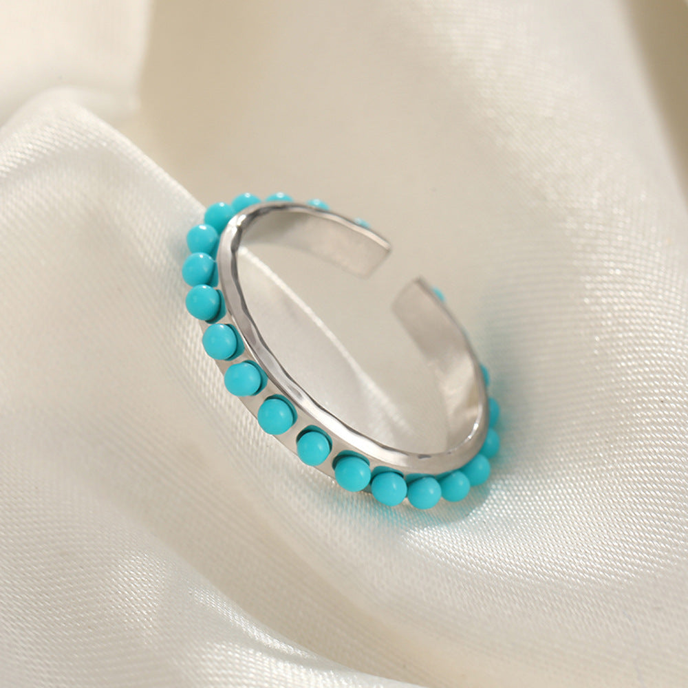 French Style Open Mouth Cold Stainless Steel Personality Special Interest Ring