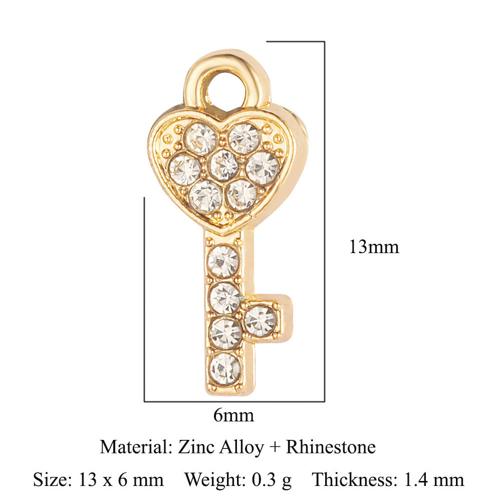 Lock Love Beat Alloy Flower Rose Pendants