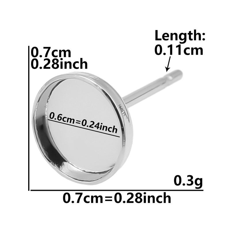 Stainless Steel Round Base Support Titanium Piercing Ear Clip Stud Earrings