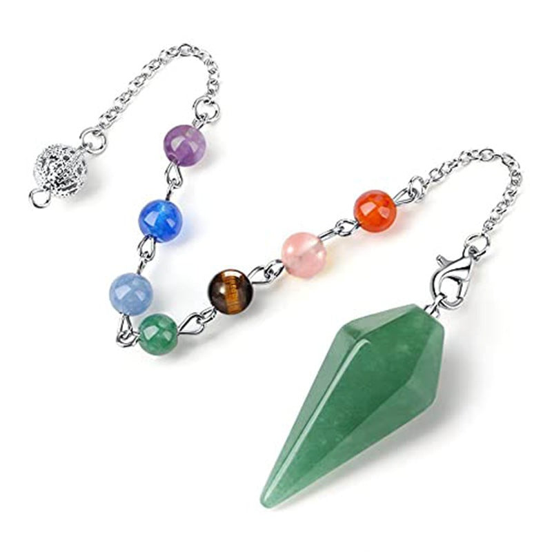 Six Sides Rhombus Stone Natural Hexagonal Cone Spirit Pendants
