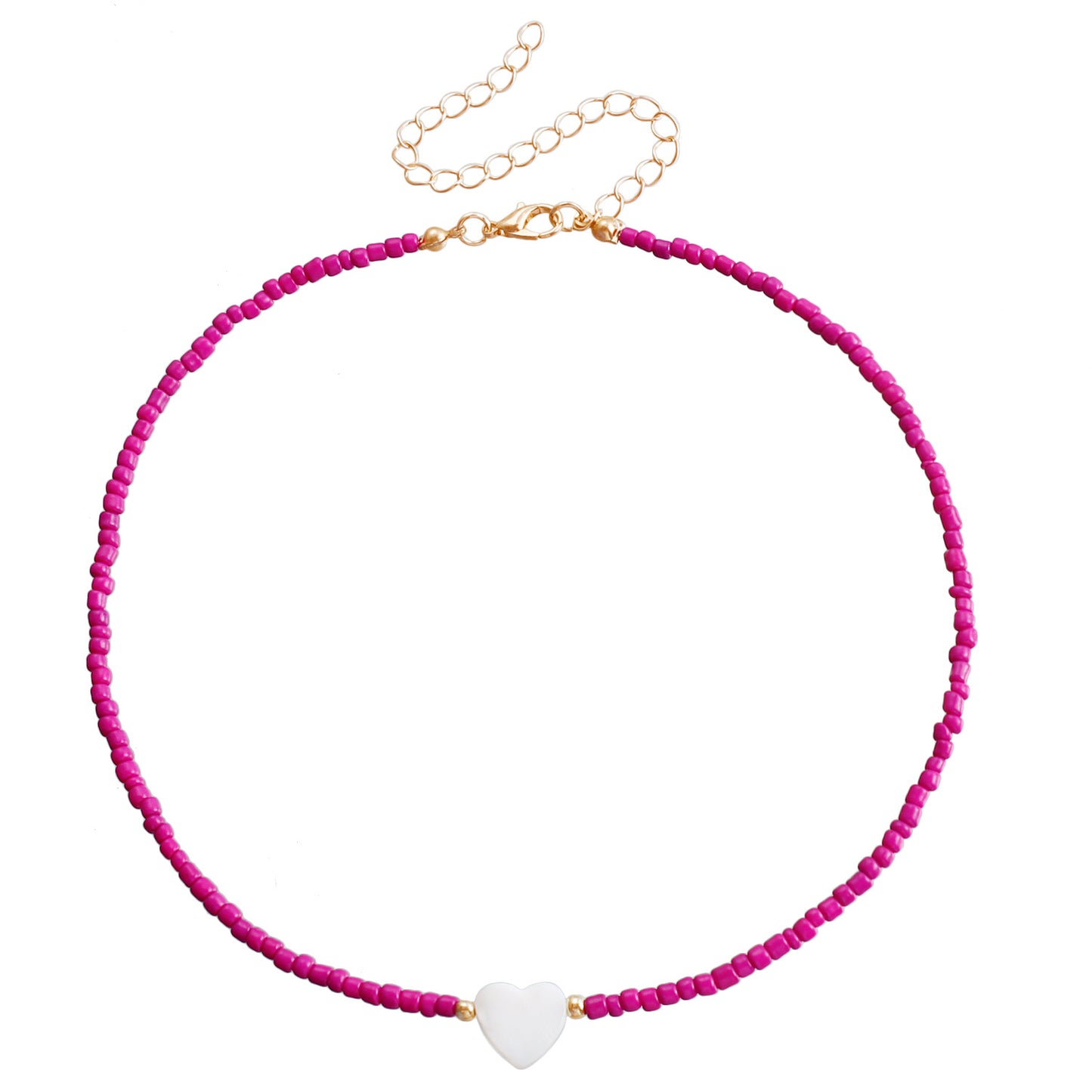 Women's Ornament Bohemian White Small Size Beads Necklaces