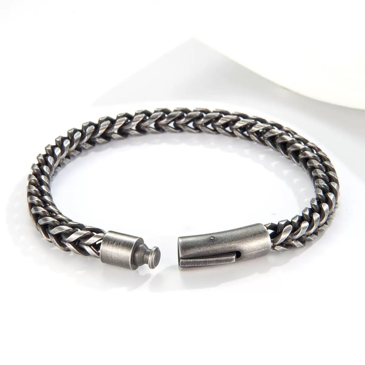 Men's Fashion Trend Positive Negative Round Grinding Encryption Chain Spring Bracelets