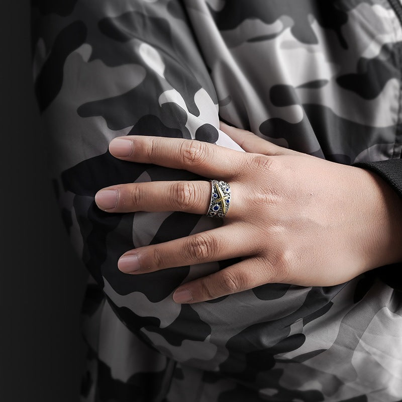 Men's Starry Sky Mango Single Domineering Fashion Fashionmonger Personality Retro With Rings