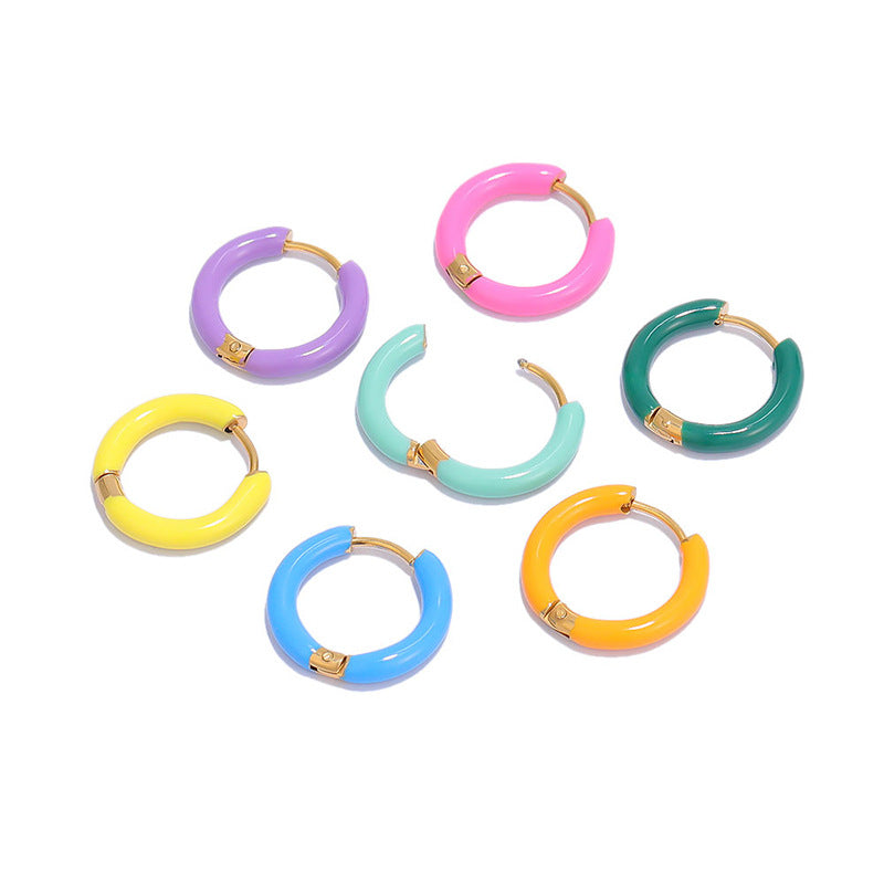 Clip Color Stainless Steel Simple Graceful Rings