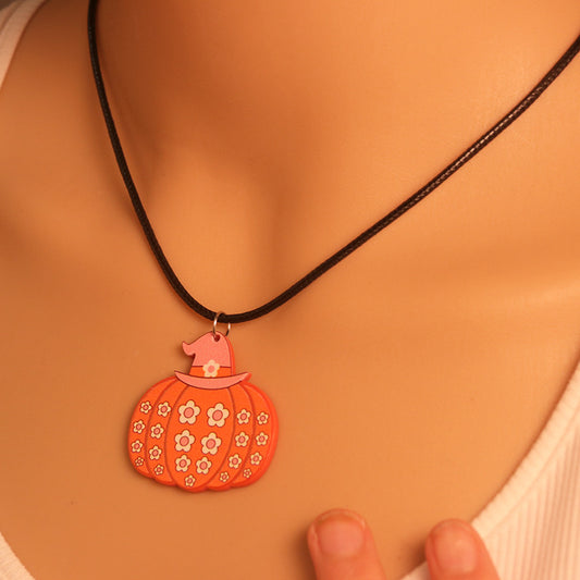 Women's Cartoon Fun Ghost Pumpkin Acrylic Personalized Necklaces