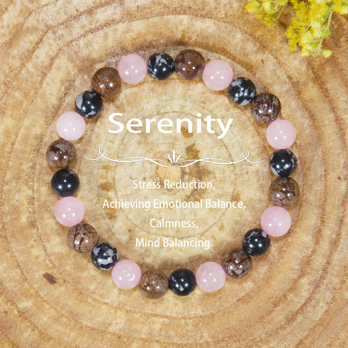 Tigereye Natural Stone Beaded Crystal Unisex Bracelet