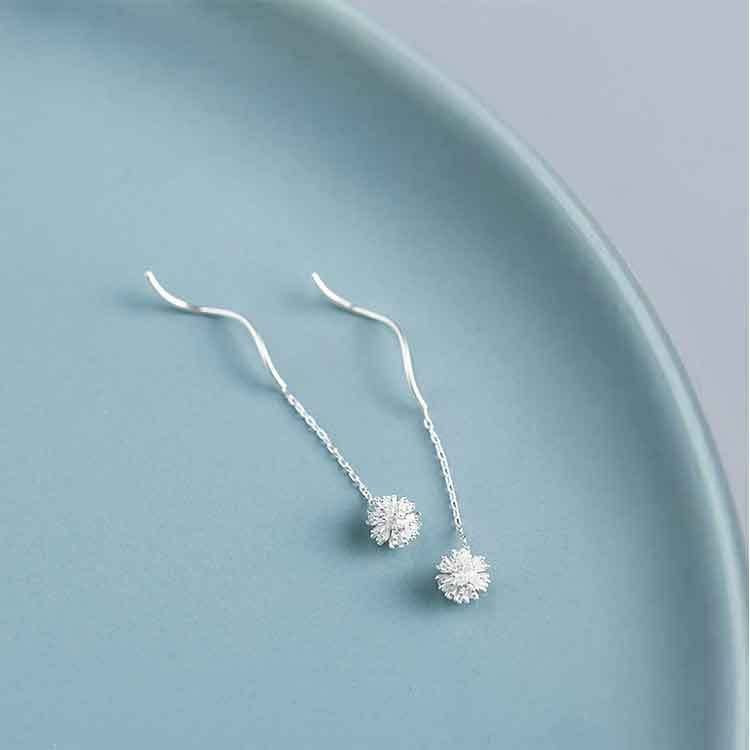 Women's Sterling Sier Egg Yolk Flower Trendy Summer Ear Line
