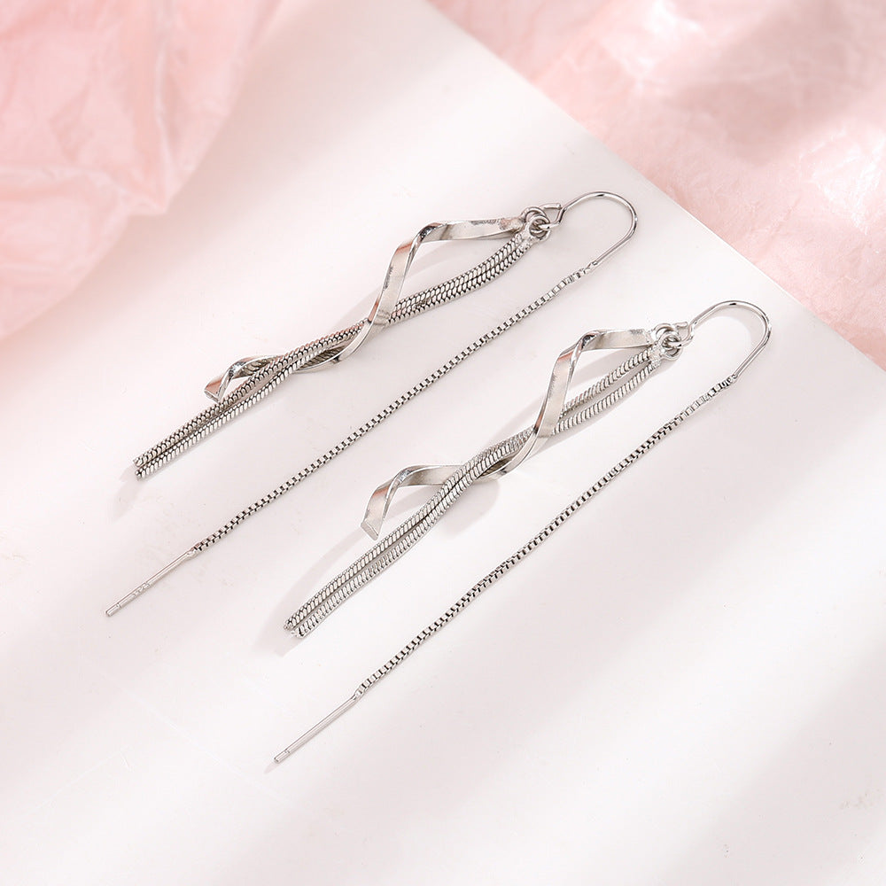 Long Corrugated Tassel Live Streaming Drainage Simple Twisted Ear Line