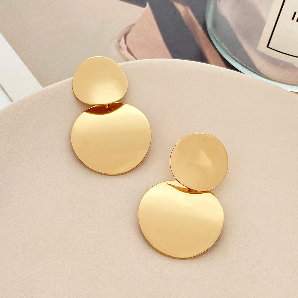 Women's Geometric Glossy Light Luxury High-grade Exaggerated Earrings