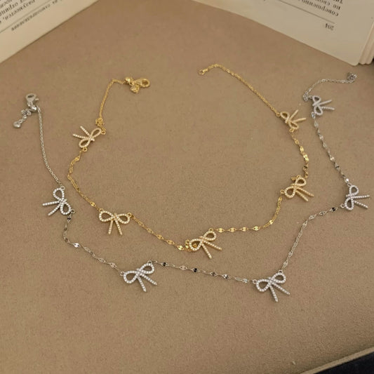Ballet Bow Princess Court Series Female Clavicle Chain Light Necklaces