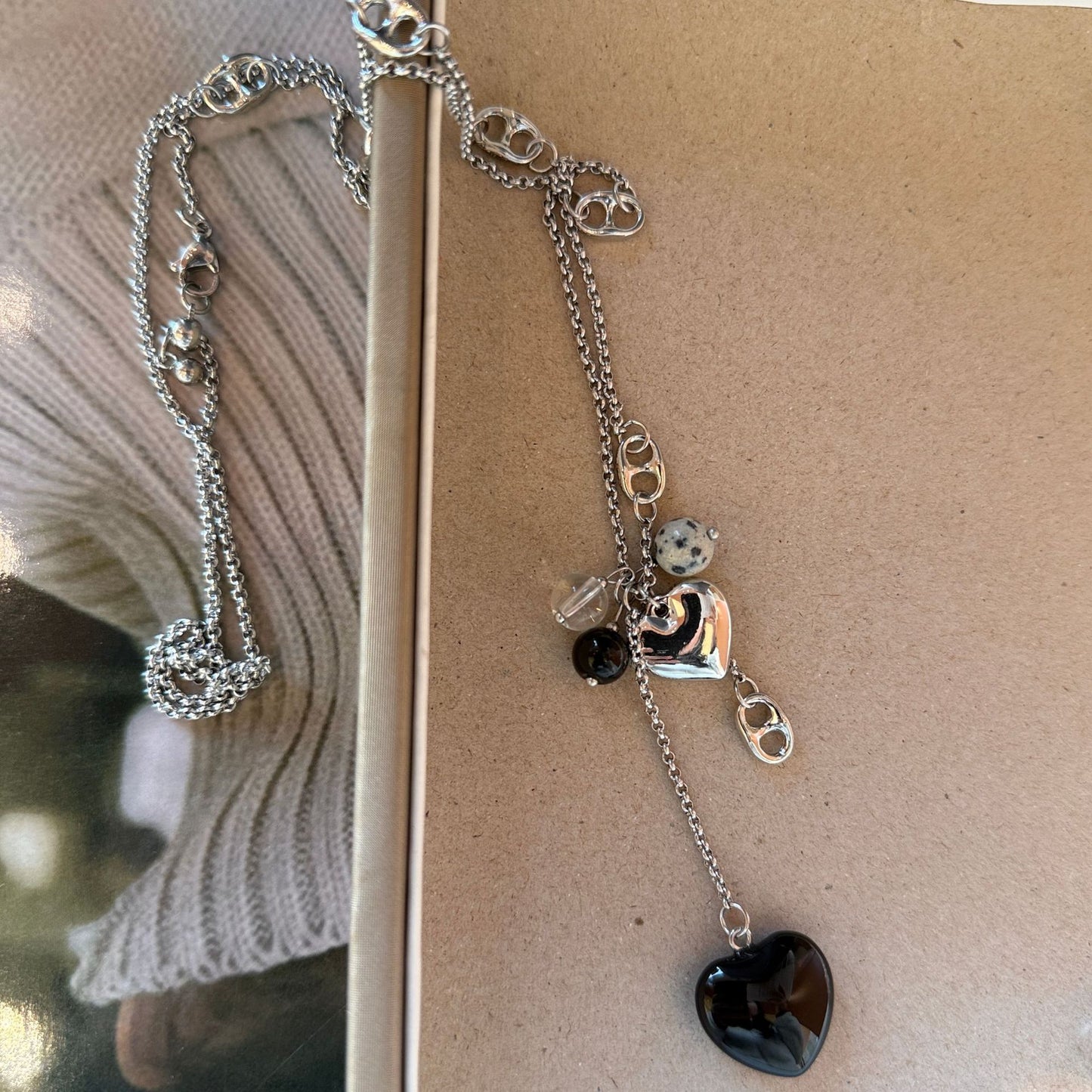 Women's Hole Chain Heart Shaped Love Long Temperamental Necklace