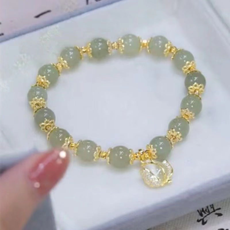 Affordable Luxury Style Imitation Jade High Sense Double Bracelets