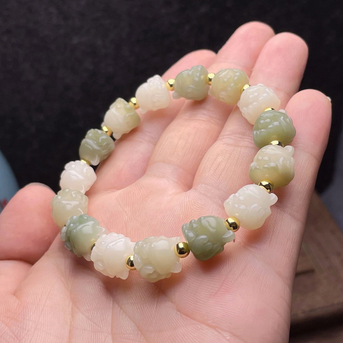 Women's & Men's Jade Bodhi Root Single Circle Prayer Beads Pliable Temperament Crafts Bracelets