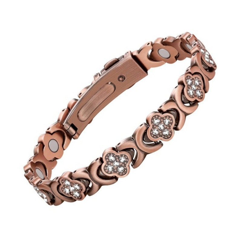 Women's & Men's Fashion Temperament Clover Single Row Magnet Simple Bracelets