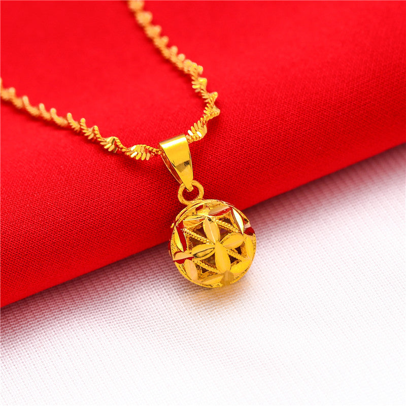 Women's Box Chain Packaging Flower Water Ripple Necklaces