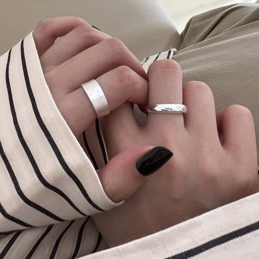 Women's Niche Personality Korean Style Fashion Geometry Pattern Argent Ring