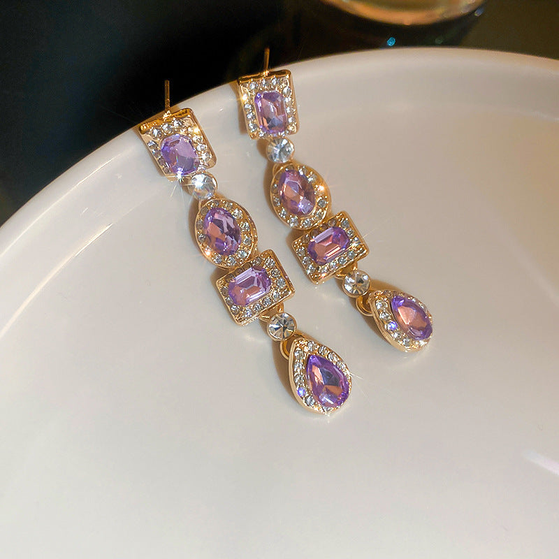 Zircon Butterfly Water Drop Ear Female Rings