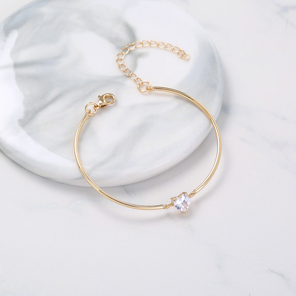 Women's Rhombus Zircon Metal Elbow Simple Temperamental Bracelets