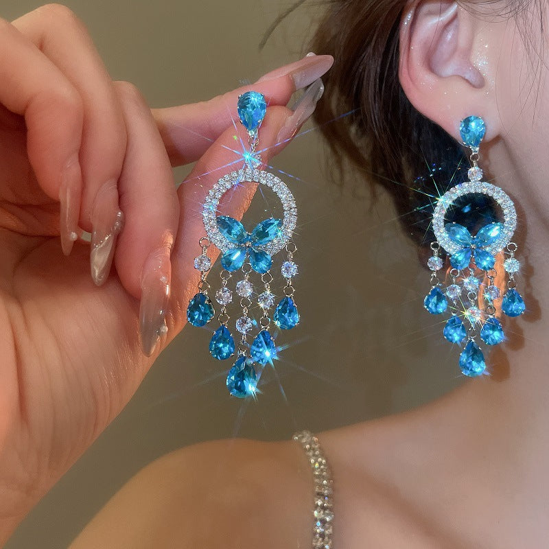 Tassel Ear Clip Vintage Court Style Rings