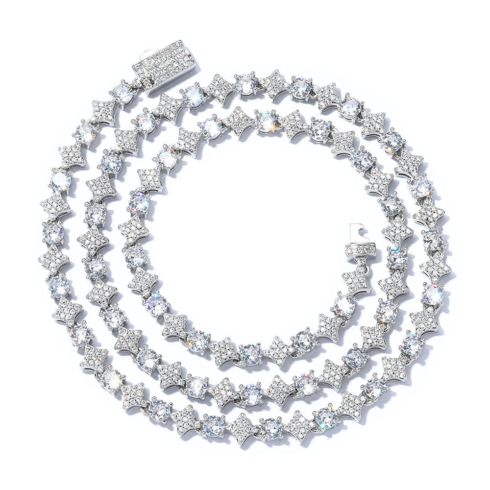 Men's Star Zircon Tennis Hip Hop Trendy Jewelry Set
