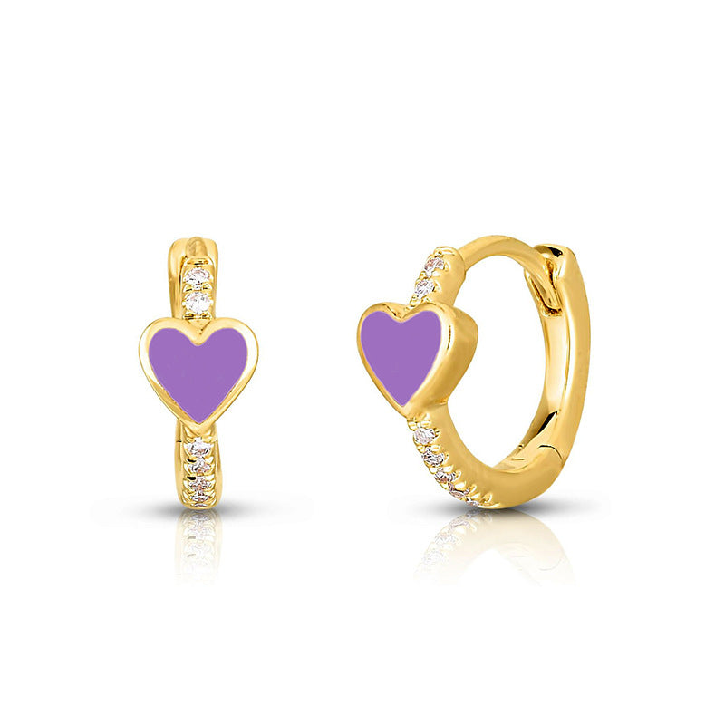 Sier Needle Fashion Simple Heart-shaped Geometric Ear French Stud Earrings