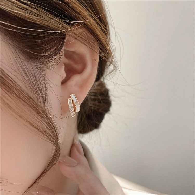 Women's Micro Inlaid Zircon Super Fairy Simple Small Stud Earrings