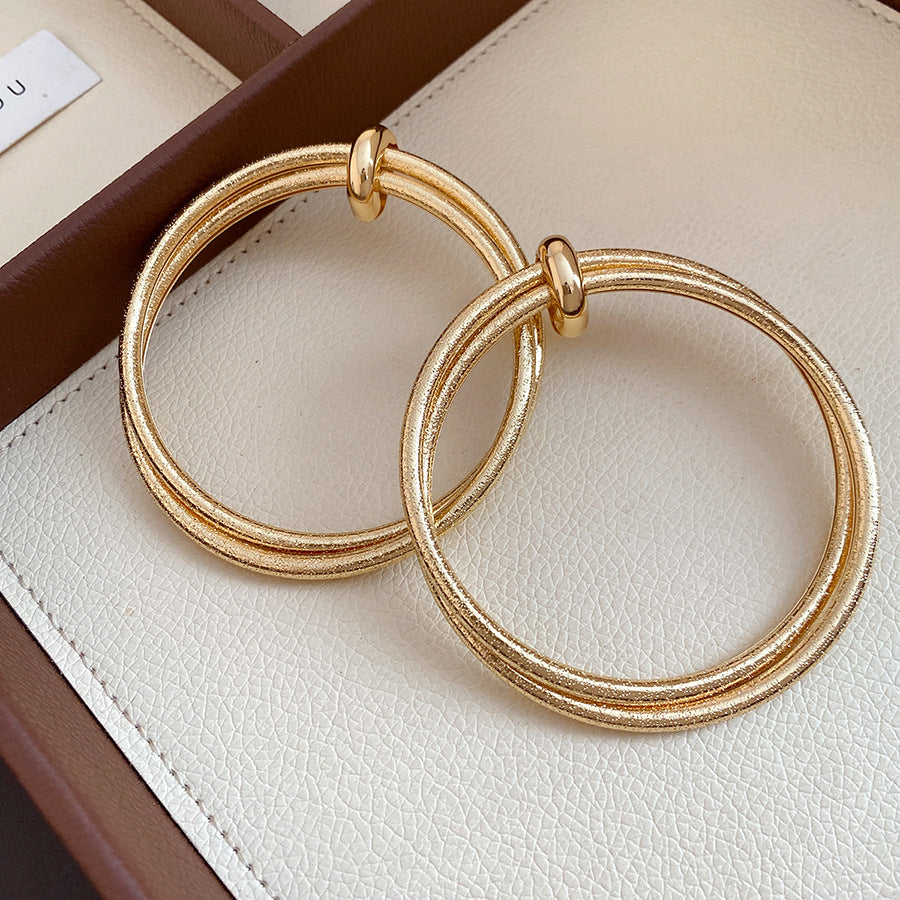 Women's Pleated Round Retro Fashion Minimalism Light Luxury High-grade Rings