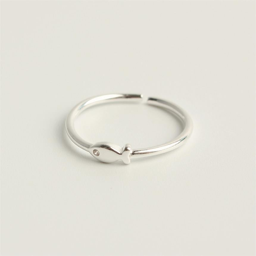 Fan Korean Style Sterling Sier Fish Rings